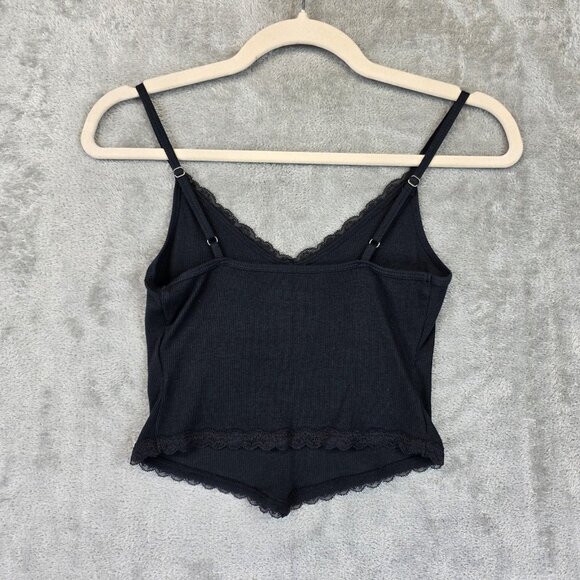 Hollister Cami Tank Top Womens Small Black Must-Have Collection Lace V-Neck - Picture 6 of 9